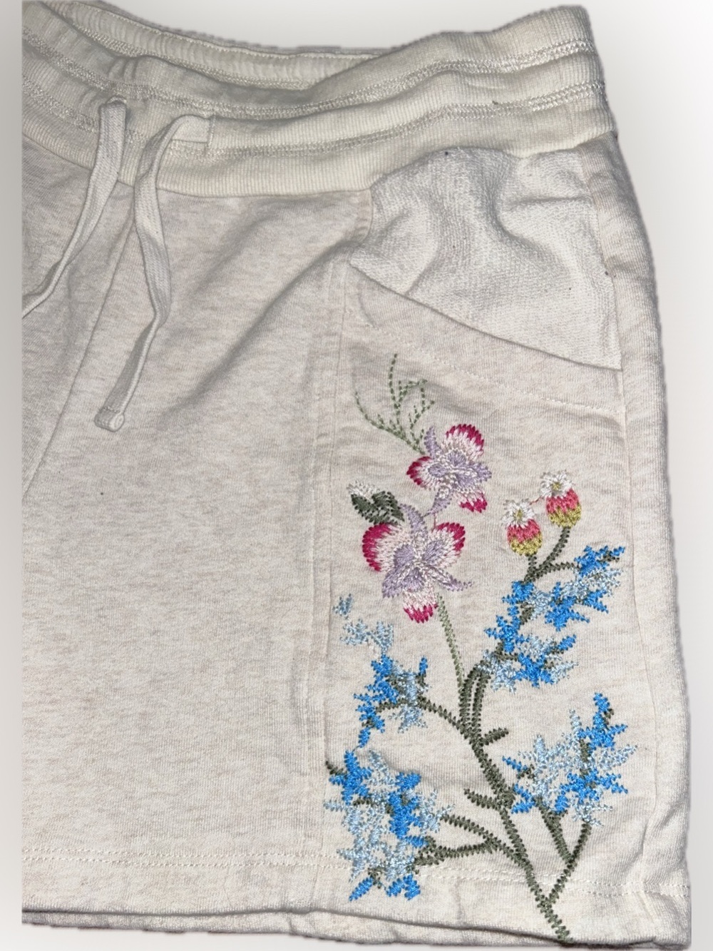 JW LosAngeles Johnny Was Catalina French Terry Cotton Embroidered Boho Shorts XS - Picture 8 of 15